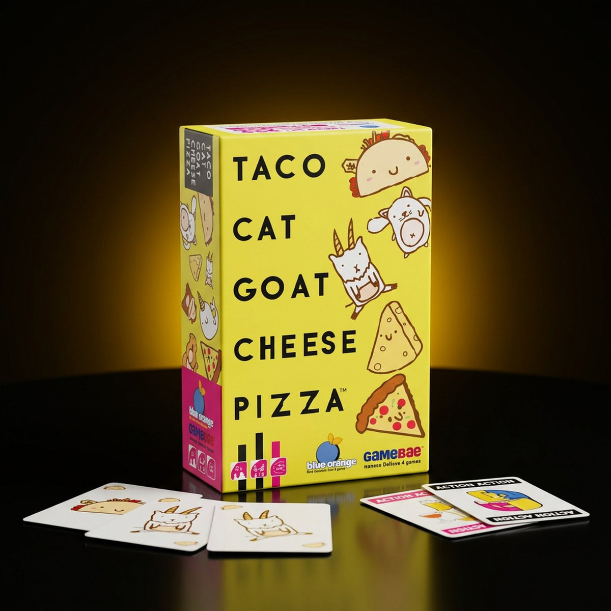 Taco Cat Goat Cheese Pizza board game to rent with GURGUR